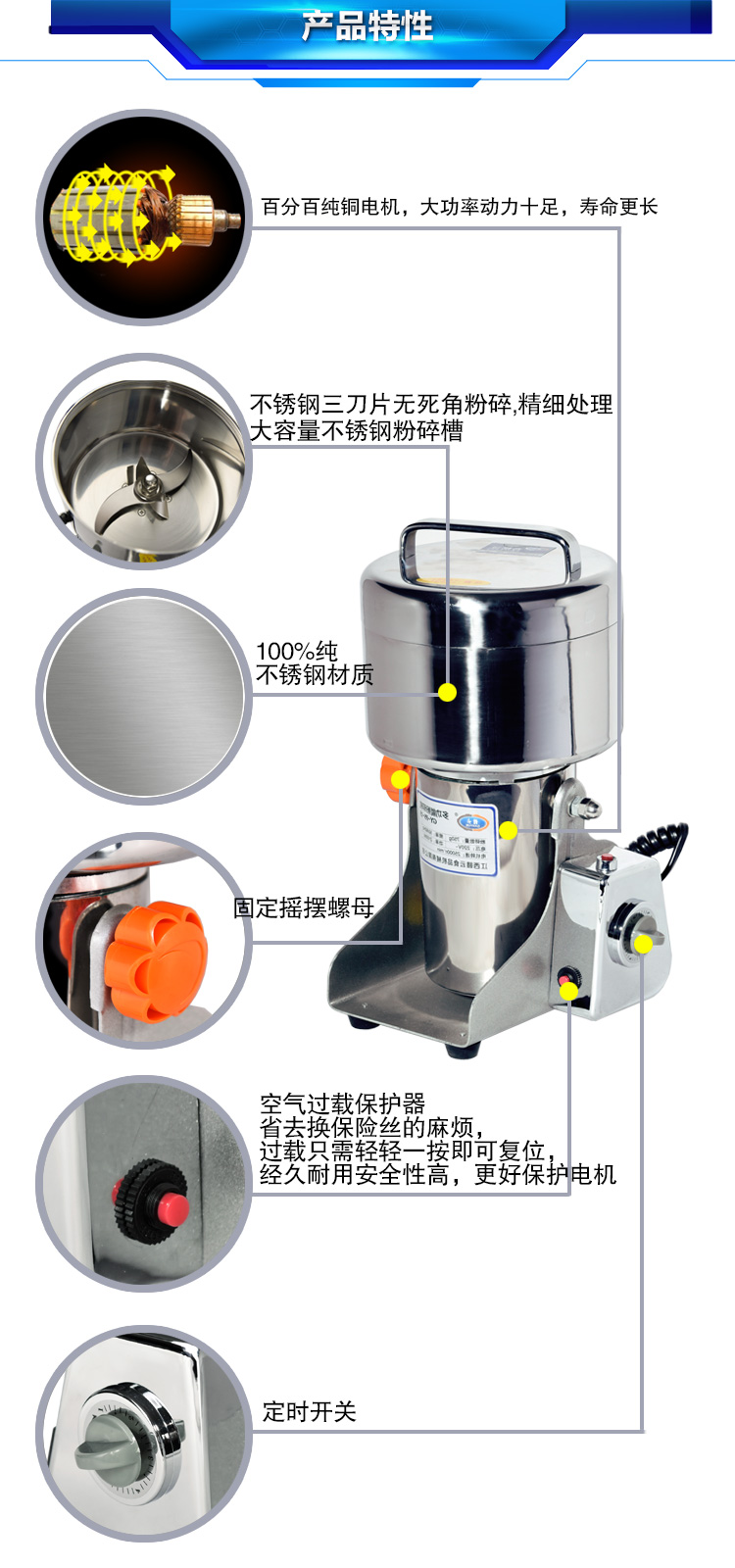 750克粉碎機細節優勢